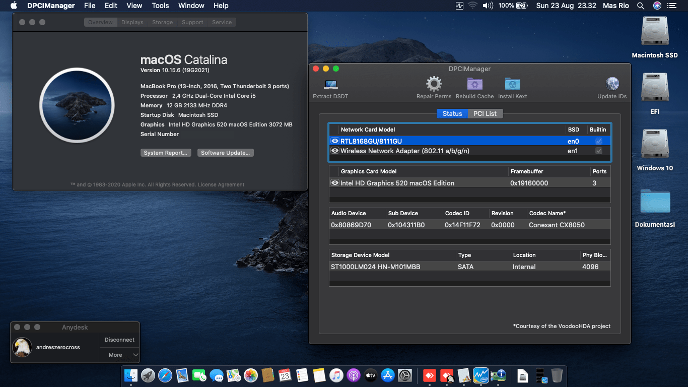 Success Hackintosh macOS Catalina 10.15.6 Build 19G2021 in Asus A456UR-WX038D